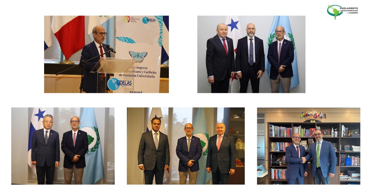 Presidente del PARLATINO impulsa agenda regional durante visita de trabajo en la Sede Permanente