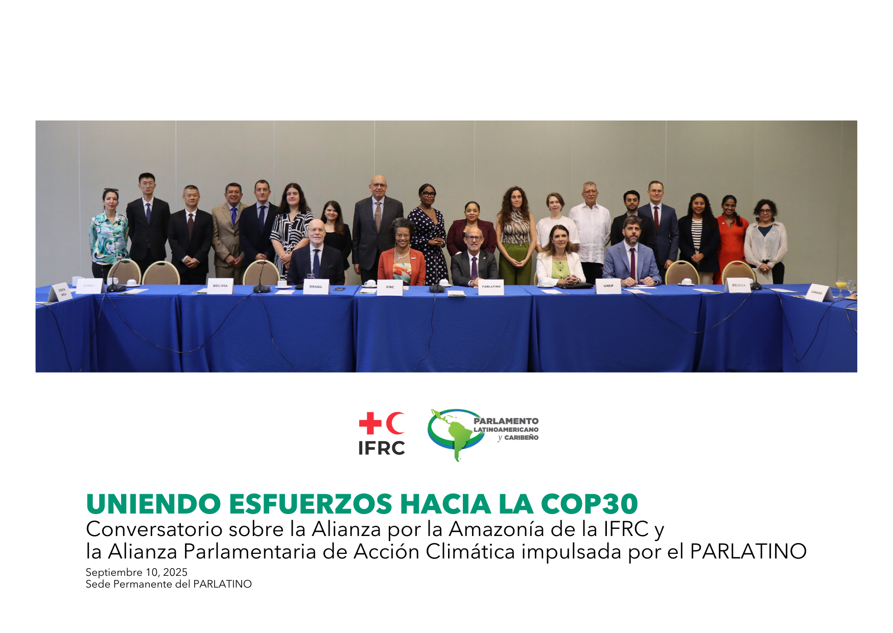 PARLATINO y Cruz Roja lanzan alianzas de acción climática y resiliencia comunitaria rumbo a la COP30