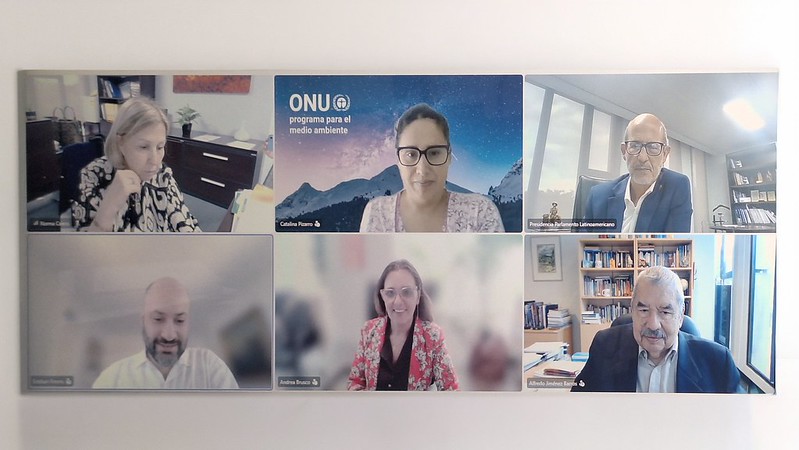 Presidente del PARLATINO se reúne con representantes de PNUMA para fortalecer la agenda conjunta de acción climática y transición justa